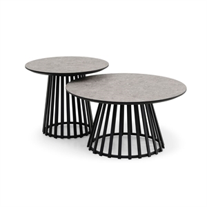 Samos sofabordssæt / Terrazzo laminat og metal stel / Ø60 og Ø80 cm. / Stærk Pris 